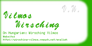 vilmos wirsching business card